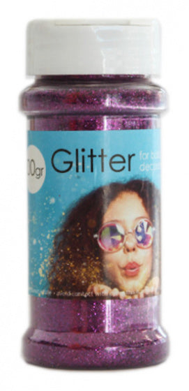 glitter 100 gram kunststof paars