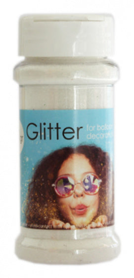 glitter 100 gram kunststof wit