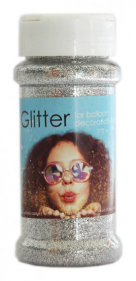 glitter 100 gram kunststof zilver