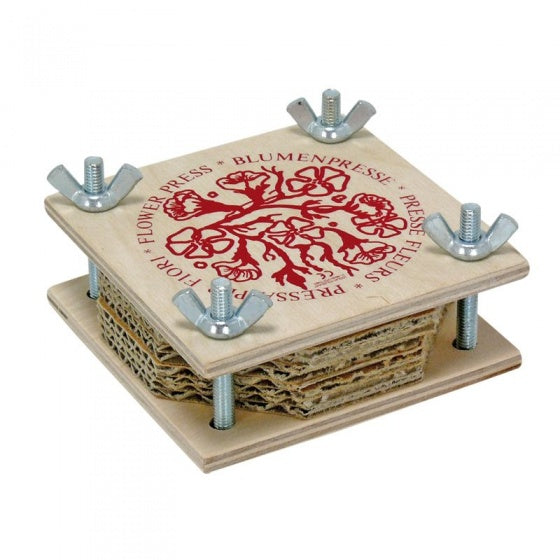 bloemenpers 10 x 10 cm naturel/rood