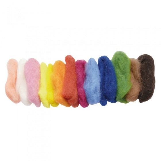 gekaarde wol 100 gram 15 stuks multicolor