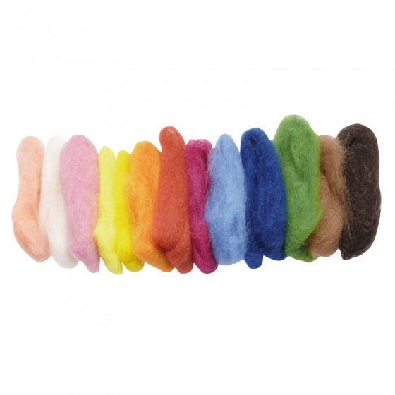 gekaarde wol 50 gram 15 stuks multicolor