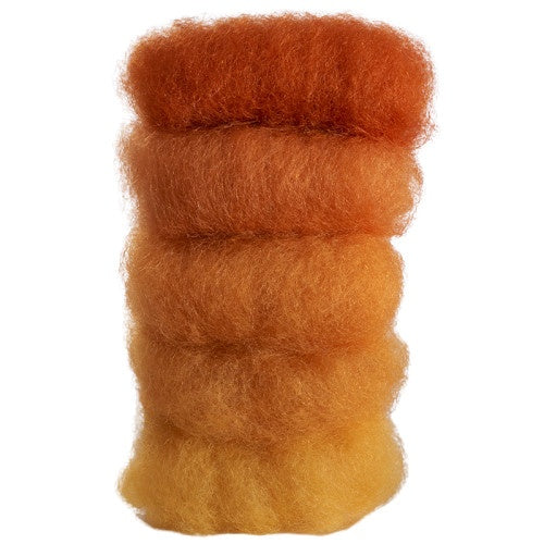 gekaarde wol 50 gram 5 stuks oranje