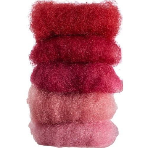 gekaarde wol 50 gram 5 stuks rood