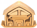houten huis met meubels 22 cm blank 16-delig
