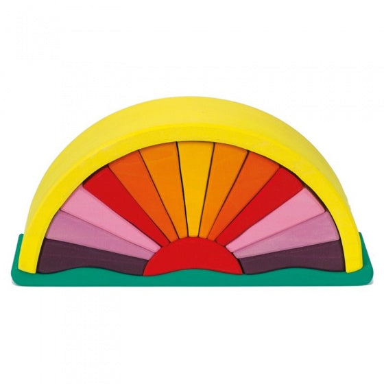 houten zonnestralenboog 27 cm multicolor 16-delig