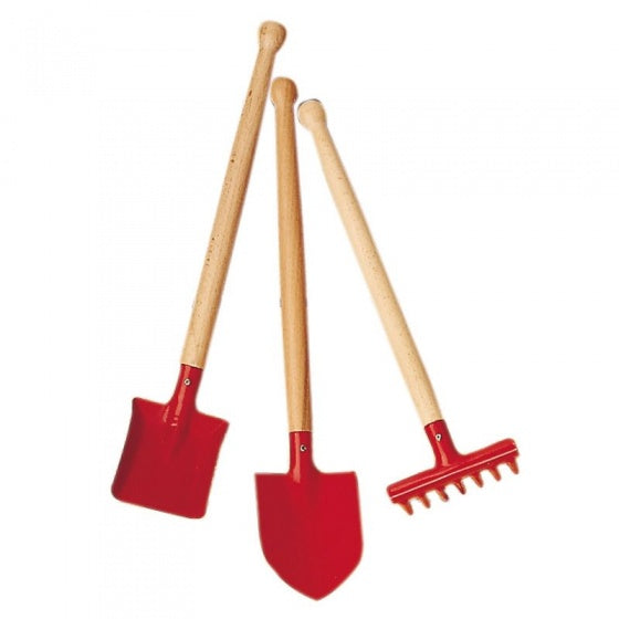 tuingereedschap junior 39 cm staal rood 3-delig