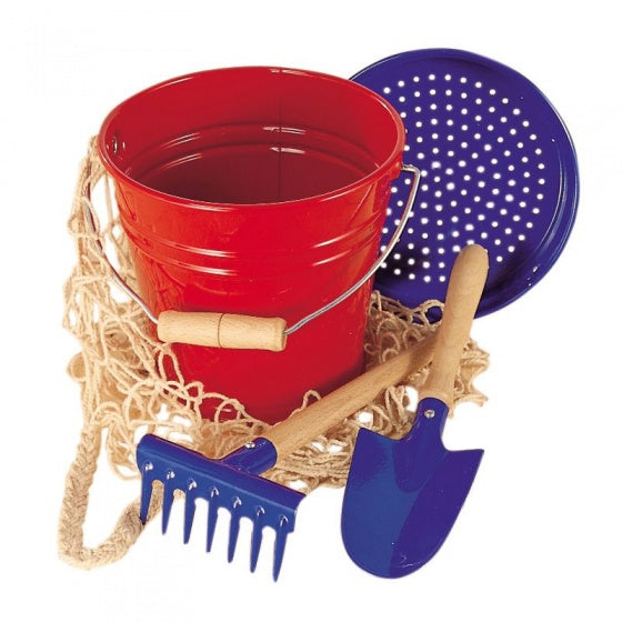 strandsetje 4-delig rood/blauw