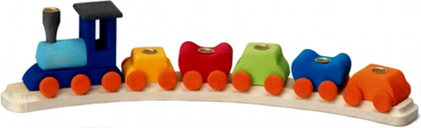 verjaardagstrein 45 cm met inzet multicolor 6-delig