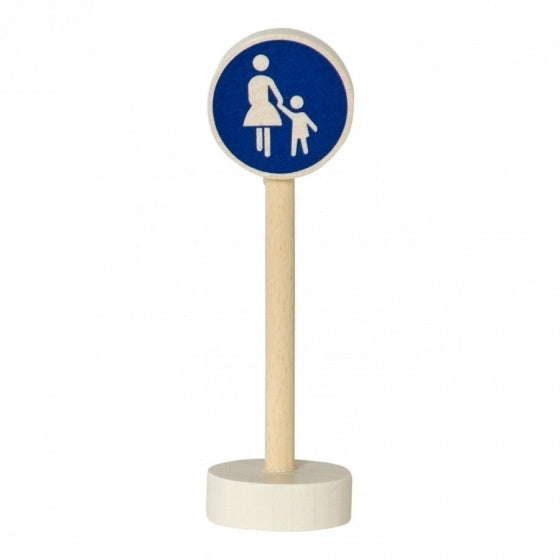 verkeersbord voetgangers hout 10 cm