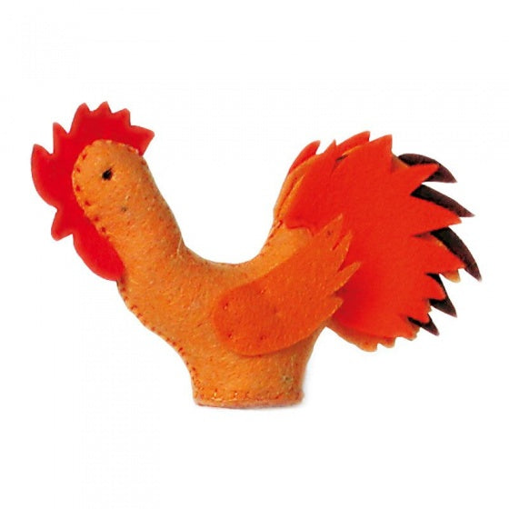 viltdier haan 10 cm oranje