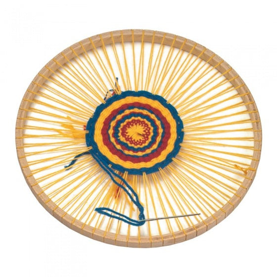 weefraam rond 22 cm blank hout