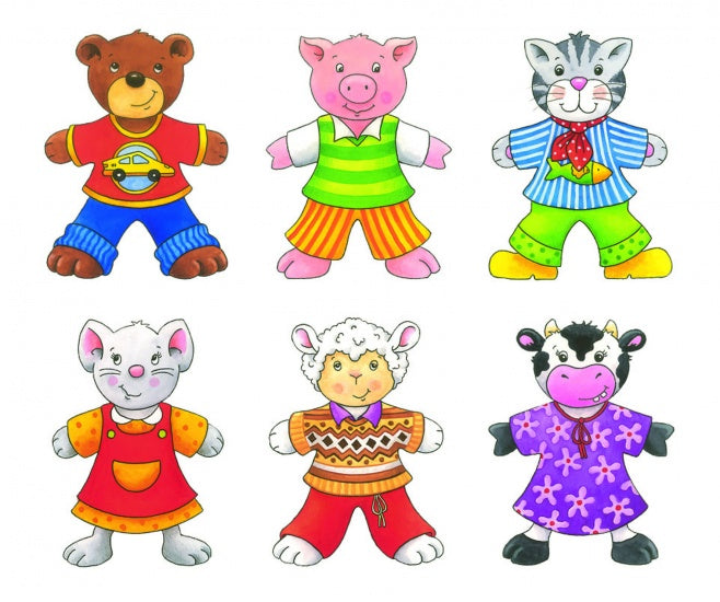 Houten Aankleedpuzzel Dieren, 18dlg.