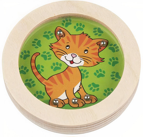 behendigheidsspel Kat junior 8 cm hout groen/oranje