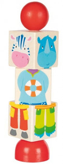 blokkenpuzzel Wilde Dieren draaibaar 17,5 cm hout