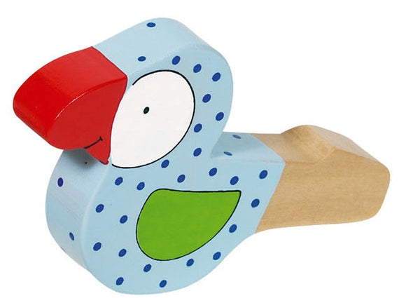 Houten Vogeltoeter: Blauw 9,1 X 5,5 cm