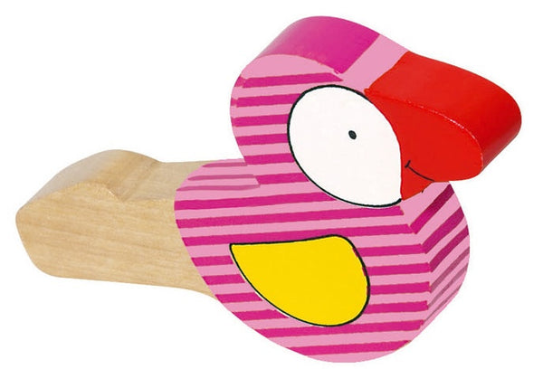 Houten Vogeltoeter: Roze 9,1 X 5,5 cm