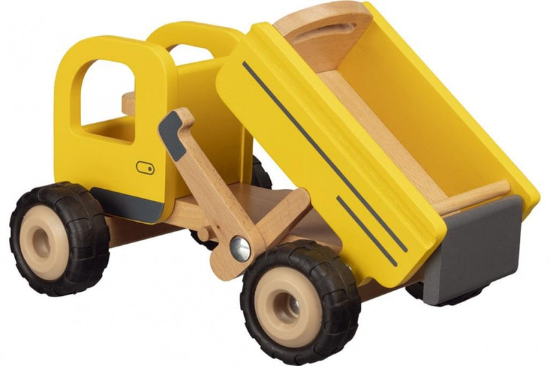 Goki Houten Kiepwagen Geel