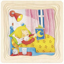 legpuzzel 4-in-1 Een Dag Uit Mijn Leven 20 cm hout