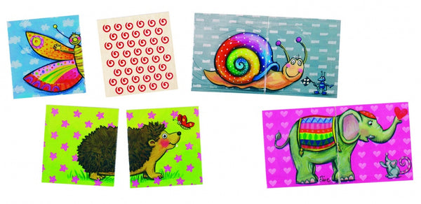 memory en puzzel dieren 32 delig