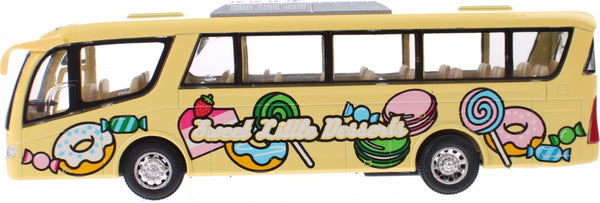 metalen bus miniatuur geel 18 cm