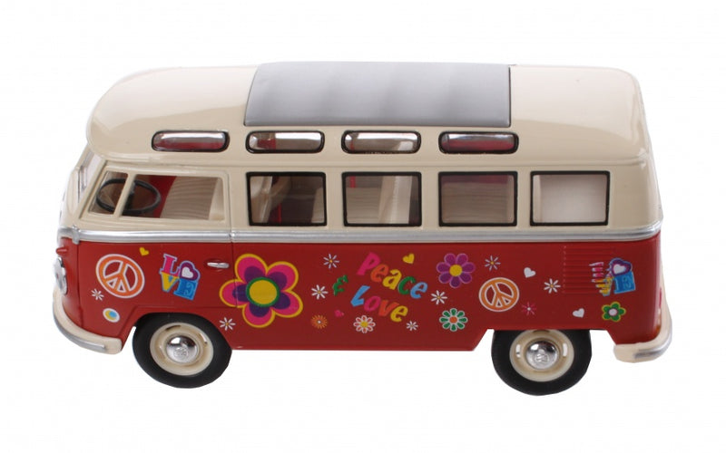 Metalen Volkswagen Microbus: Rood Met Opdruk