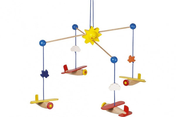 mobiel Vliegtuigen hout junior 31 x 20,5 cm