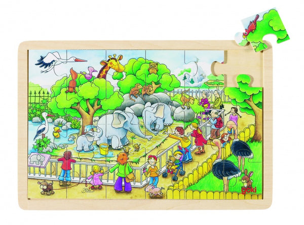 Goki Houten Legpuzzel Bezoek aan de Dierentuin, 24st.