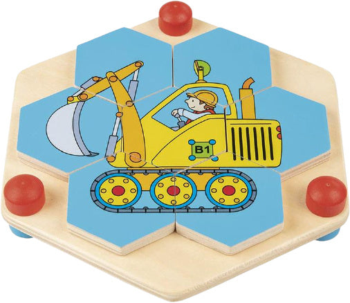 vormenpuzzel Bouwwerf junior 17 x 20 cm hout 8-delig