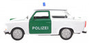 politie Trabant 601 wit/groen 11 cm