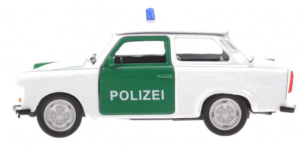politie Trabant 601 wit/groen 11 cm