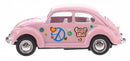Volkswagen Classical Beetle (1967) bloemen roze 6,5 cm