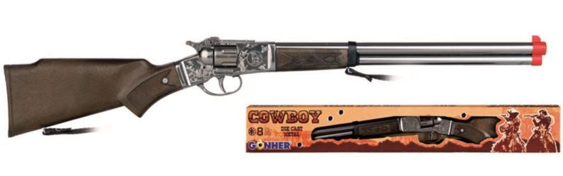 Speelgoed geweer cowboy 8 schoten zilver