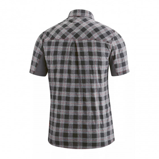 fietsshirt Don heren semi-fit polyester zwart/grijs maat M