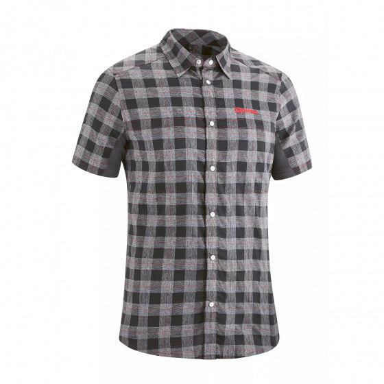 fietsshirt Don heren semi-fit polyester zwart/grijs maat M