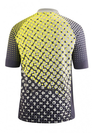 fietsshirt Forun heren polyester zwart/geel maat XL