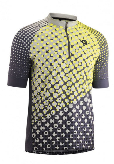 fietsshirt Forun heren polyester zwart/geel maat XL