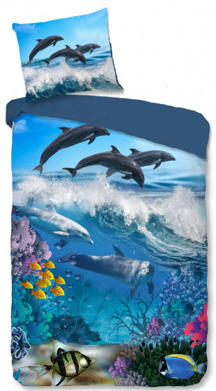 dekbedovertrek Andre 135 x 200 cm katoen blauw