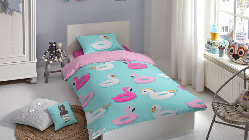 dekbedovertrek Beach junior 140 x 220 cm katoen blauw