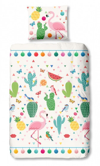 dekbedovertrek Cactus 140 x 200/220 cm wit