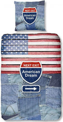 dekbedovertrek Denim 135 x 200 cm katoen blauw