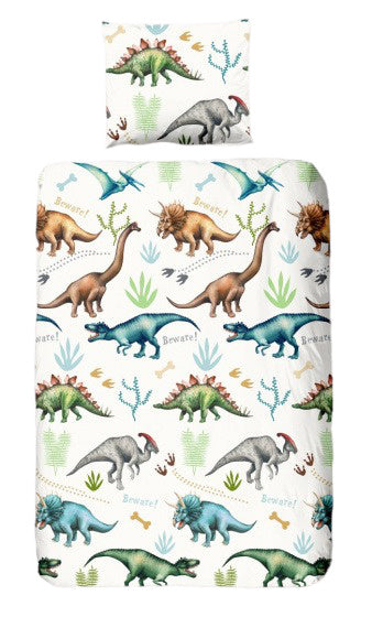 dekbedovertrek Dino junior 135 x 200 cm katoen wit