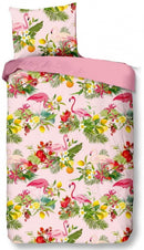 dekbedovertrek Flamingo meisjes 135x200 cm katoen