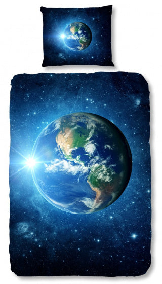 dekbedovertrek junior 140 x 220 cm katoen blauw