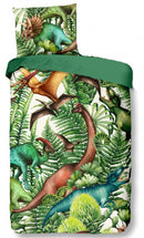 dekbedovertrek Prehistorie 140 x 220 katoen groen