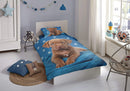 dekbedovertrek Pup 140 x 220 cm katoen blauw