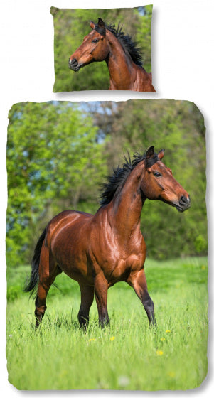 dekbedovertrek Rennend Paard 135 x 200 cm katoen