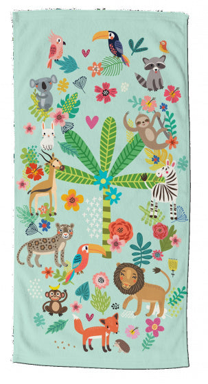 strandlaken Happy 75 x 150 cm velours groen