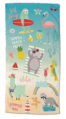 strandlaken Holidays 75 x 150 cm velours blauw