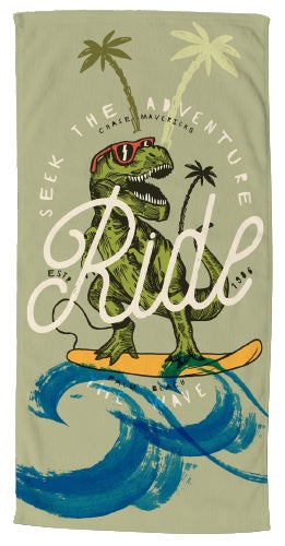 strandlaken Surf junior 75 x 150 cm velours groen